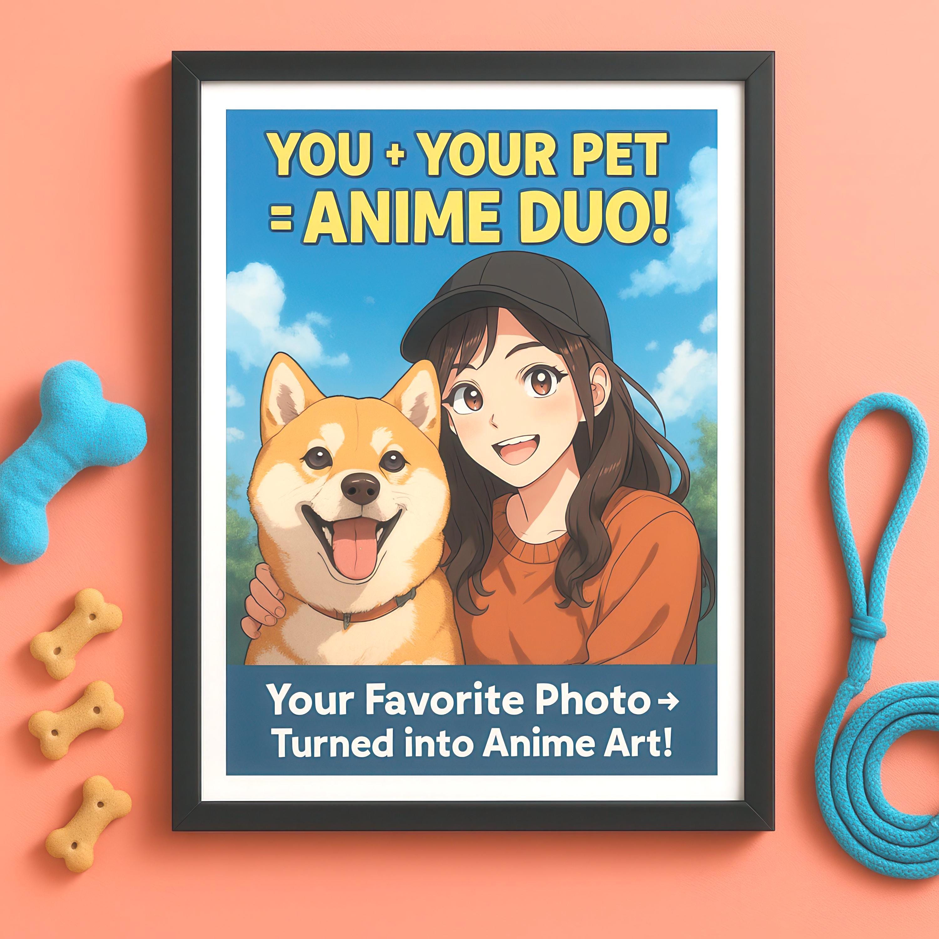 Custom Anime Pet & Owner Portrait