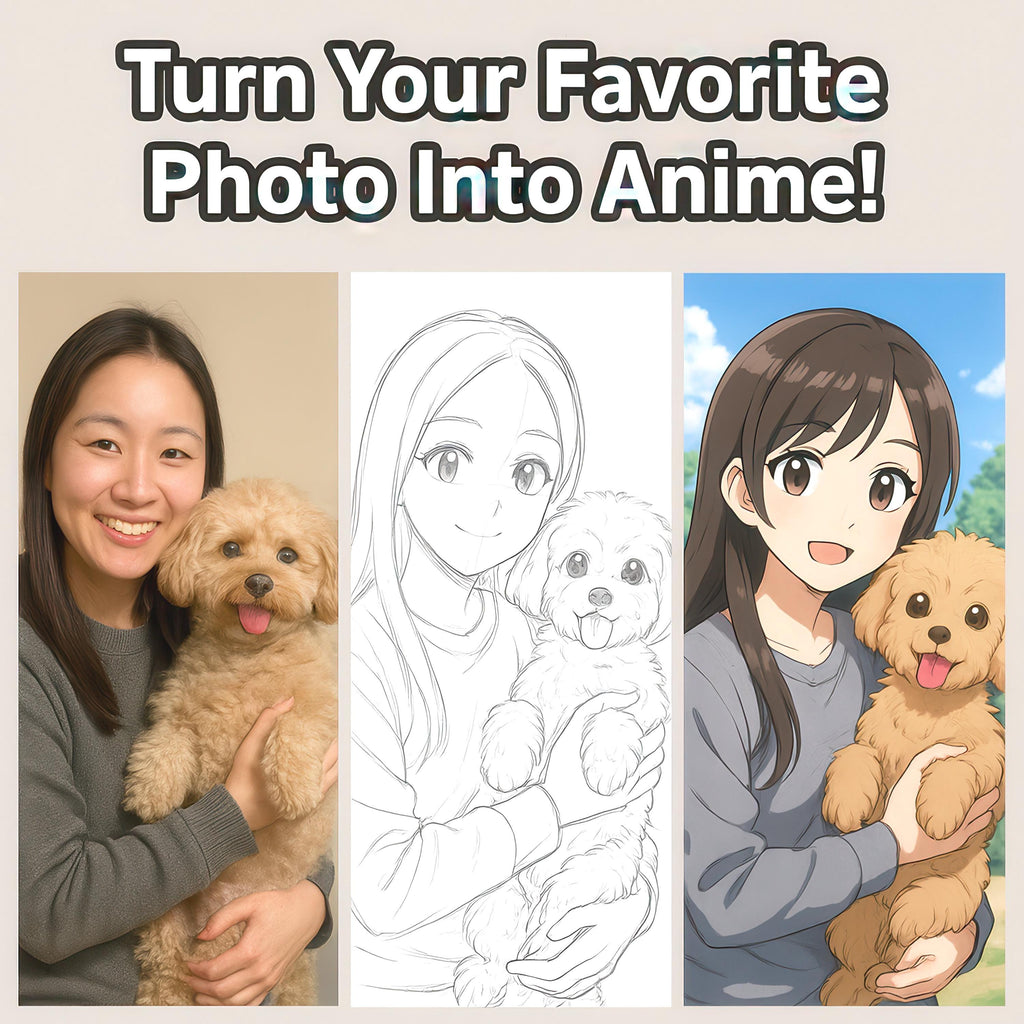 Personalized Anime Pet & Owner Portrait