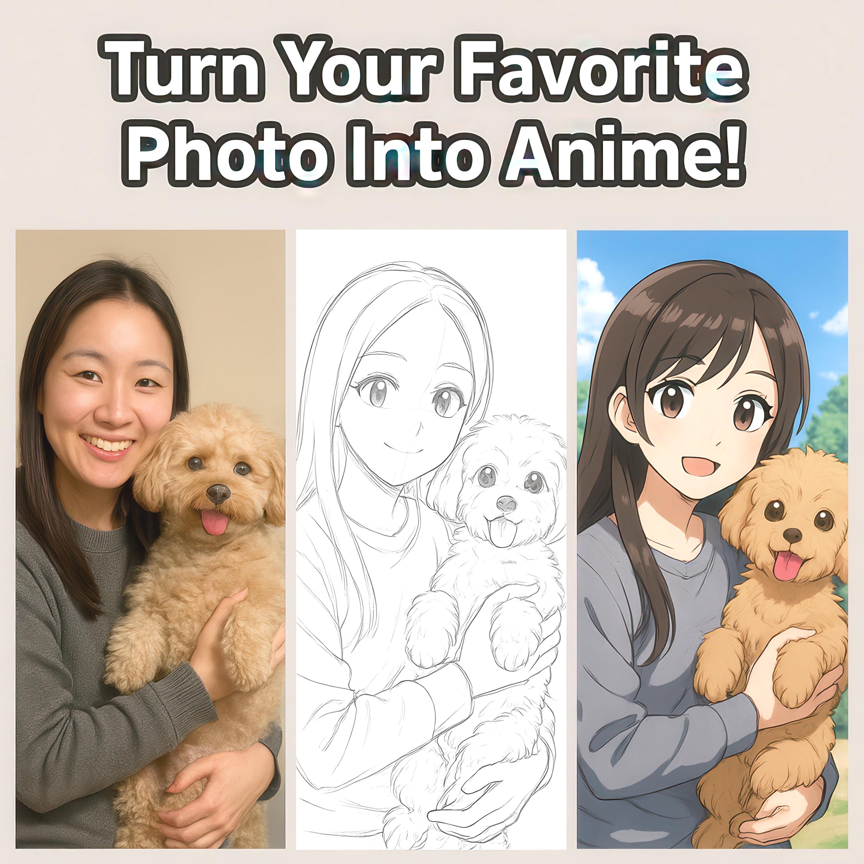 Personalized Anime Pet & Owner Portrait