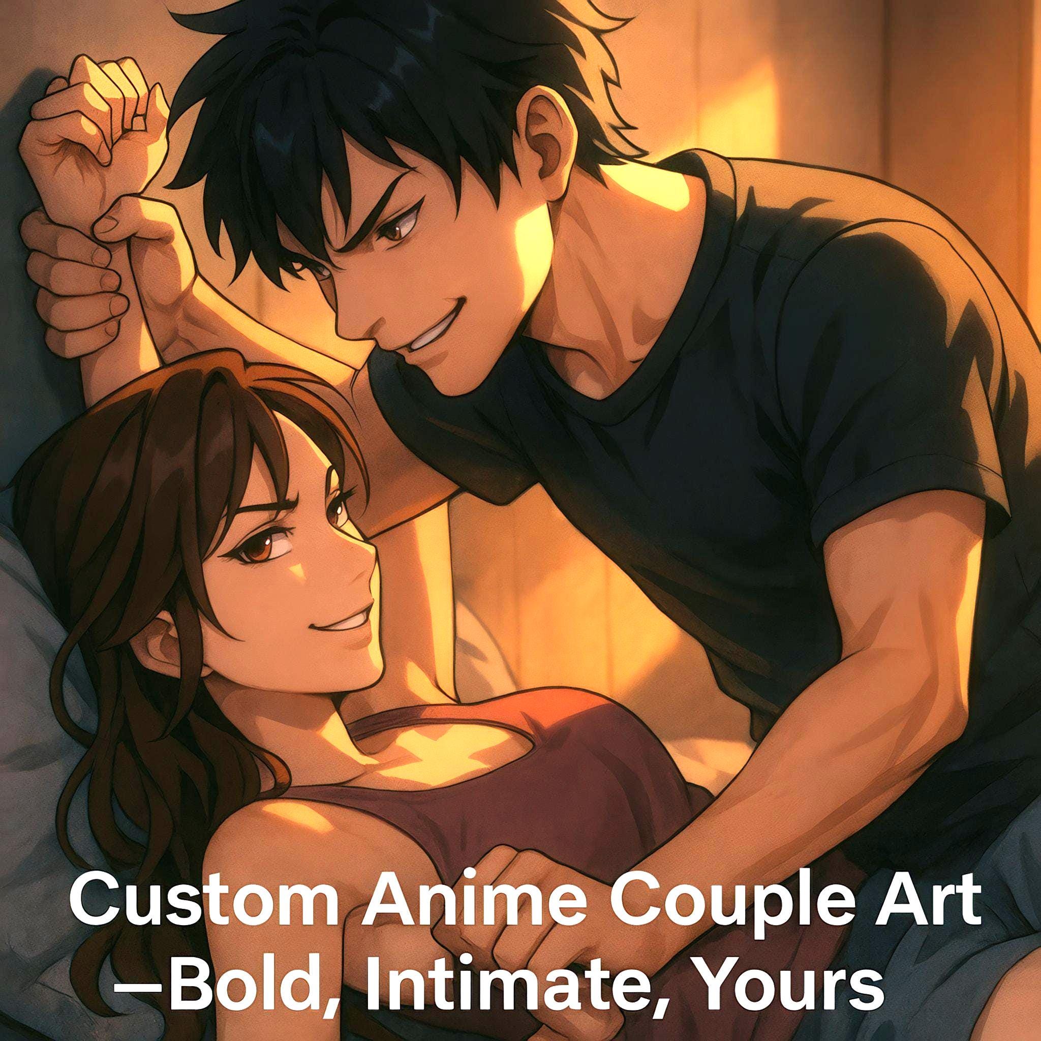 Custom Romantic Anime Couple Artwork
